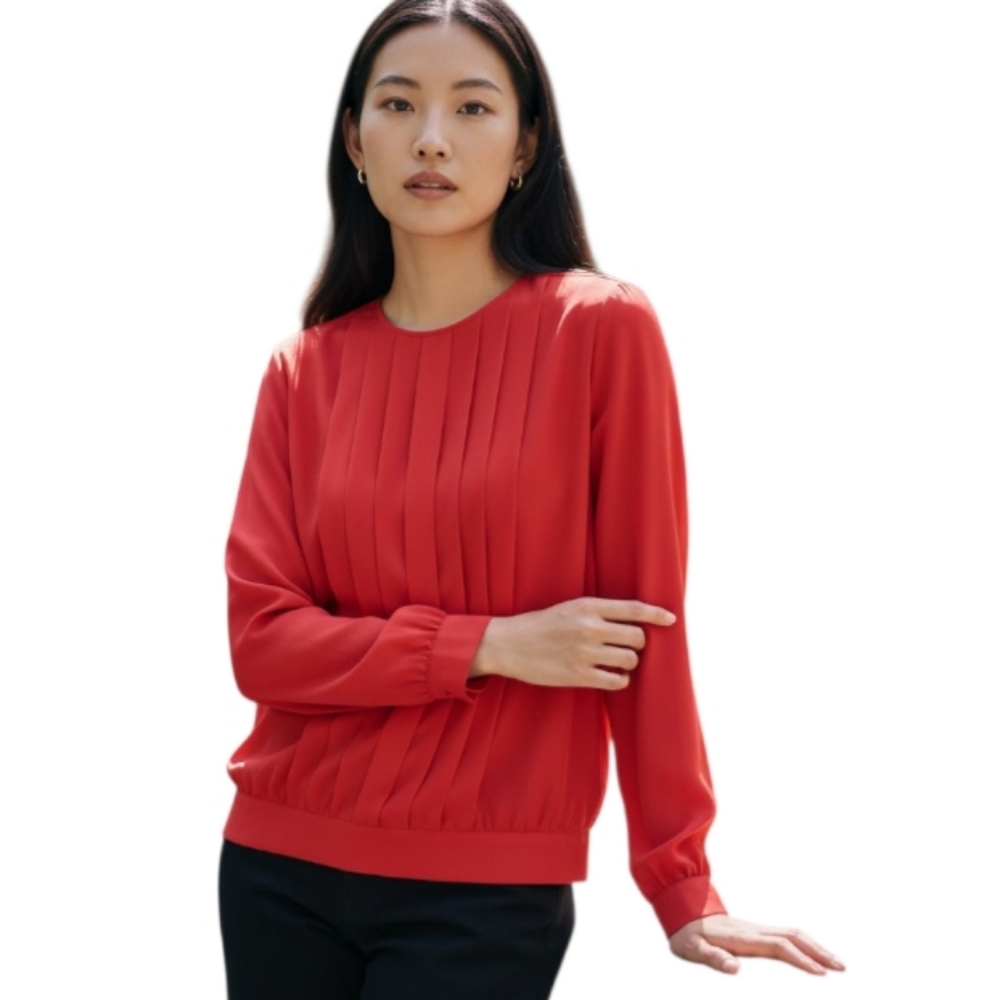 JOSEPHINE VINTAGE RED BLOUSE SZ.10 EUC